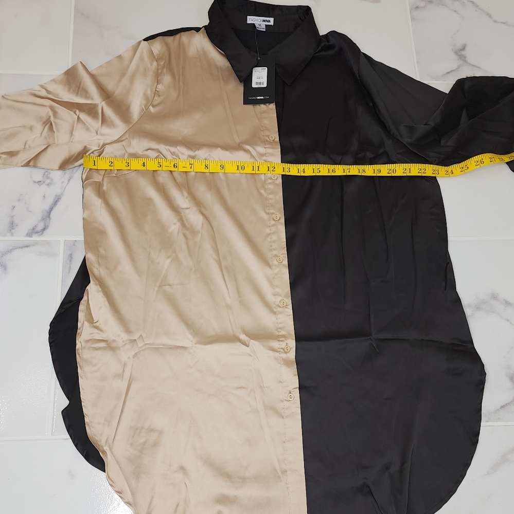 Fashion nova two-tone satin shirt - Picture 6 of 13